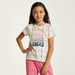 Juniors Checked T-shirt with Sequin Detail and Short Sleeves-T Shirts-thumbnailMobile-1