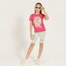 Juniors Embellished Crew Neck T-shirt with Short Sleeves-T Shirts-thumbnail-1