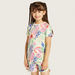 Juniors All-Over Tropical Print T-shirt with Short Sleeves-T Shirts-thumbnail-0