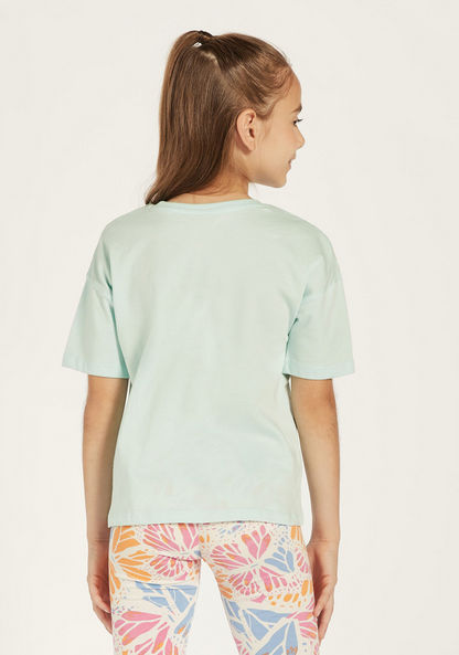 Juniors Sequin Detail T-shirt with Crew Neck-T Shirts-image-3