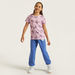 Juniors All-Over Butterfly Print Round Neck T-shirt with Short Sleeves-T Shirts-thumbnailMobile-1