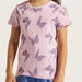 Juniors All-Over Butterfly Print Round Neck T-shirt with Short Sleeves-T Shirts-thumbnailMobile-2