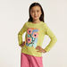 Juniors Sequinned T-shirt with Long Sleeves and Round Neck-T Shirts-thumbnail-0