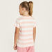 Juniors Slogan Print Striped T-shirt with Short Sleeves-T Shirts-thumbnail-3