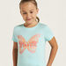 Juniors Butterfly Slogan Print T-shirt with Short Sleeves-T Shirts-thumbnail-1
