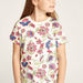 Juniors All-Over Floral Print T-shirt with Short Sleeves and Crew Neck-T Shirts-thumbnailMobile-2