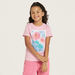 Juniors Floral Print T-shirt with Short Sleeves-T Shirts-thumbnailMobile-0