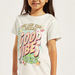Juniors Typographic Print T-shirt with Short Sleeves-T Shirts-thumbnail-2