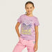 Juniors Butterfly Print T-shirt with Round Neck and Short Sleeves-T Shirts-thumbnail-1