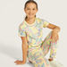 Juniors All-Over Butterfly Print T-shirt with Round Neck and Short Sleeves-T Shirts-thumbnail-0