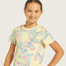 Juniors All-Over Butterfly Print T-shirt with Round Neck and Short Sleeves-T Shirts-thumbnailMobile-3