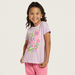Juniors Floral Print T-shirt with Short Sleeves-T Shirts-thumbnailMobile-0