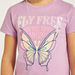 Juniors Butterfly Print Crew Neck T-shirt with Short Sleeves-T Shirts-thumbnailMobile-3