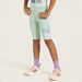 Juniors Floral Print Shorts with Elasticated Waistband-Shorts-thumbnailMobile-1