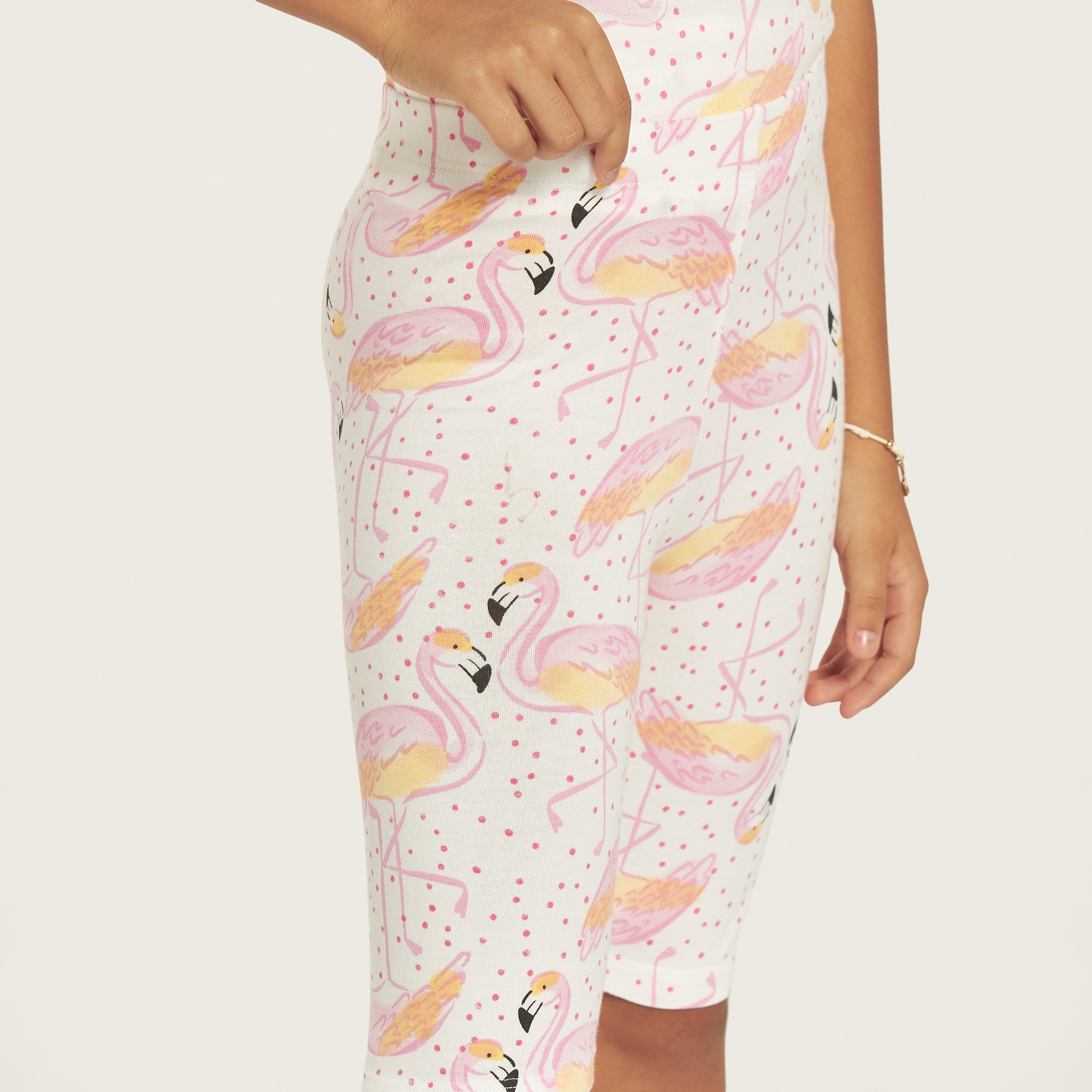 Juniors All-Over Flamingo Print Shorts with Elasticated Waistband-girls-clothing-bottoms-shorts-image-3