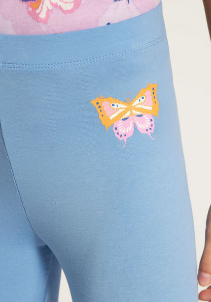 Juniors Butterfly Print Leggings with Elasticated Waistband-Leggings-image-2
