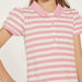Juniors Striped Polo Dress with Flounce Hem and Button Closure-Dresses%2C Gowns and Frocks-thumbnailMobile-2