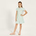 Juniors Floral Print Polo Dress with Flounce Hem-Dresses%2C Gowns and Frocks-thumbnailMobile-0