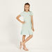 Juniors Floral Print Polo Dress with Flounce Hem-Dresses%2C Gowns and Frocks-thumbnailMobile-1
