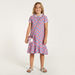 Juniors All-Over Print Polo Dress with Flounce Hem and Button Closure-Dresses%2C Gowns and Frocks-thumbnail-0