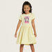 Juniors Graphic Print Dress with Short Sleeves-Dresses%2C Gowns and Frocks-thumbnail-1