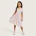Juniors Striped Round Neck A-line Dress with Short Sleeves-Dresses%2C Gowns and Frocks-thumbnail-1