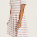 Juniors Striped Round Neck A-line Dress with Short Sleeves-Dresses%2C Gowns and Frocks-thumbnail-2