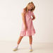 Juniors Striped Polo Dress with Flounce Hem-Dresses%2C Gowns and Frocks-thumbnailMobile-1