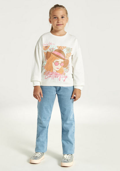 Juniors Graphic Print Pullover with Long Sleeves-Sweatshirts-image-3