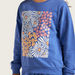 Juniors Floral Print Sweatshirt with Crew Neck and Long Sleeves-Sweatshirts-thumbnailMobile-2
