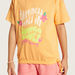 Juniors Slogan Embellished Crew Neck T-shirt with Short Sleeves-T Shirts-thumbnailMobile-2
