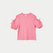 Juniors Ribbed Top with Cold Shoulder Sleeves and Bow Accent-T Shirts-thumbnailMobile-0