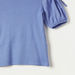 Juniors Ribbed Top with Cold Shoulder Sleeves and Bow Accent-T Shirts-thumbnail-2