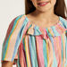 Juniors All-Over Striped Top with Ruffle Detail and Short Sleeves-Blouses-thumbnailMobile-2