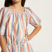 Juniors Striped Square Neck Top with Short Sleeves and Elasticated Hem-Blouses-thumbnail-2