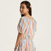 Juniors Striped Square Neck Top with Short Sleeves and Elasticated Hem-Blouses-thumbnailMobile-3