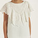 Juniors Ruffled Top with Round Neck-Blouses-thumbnail-2