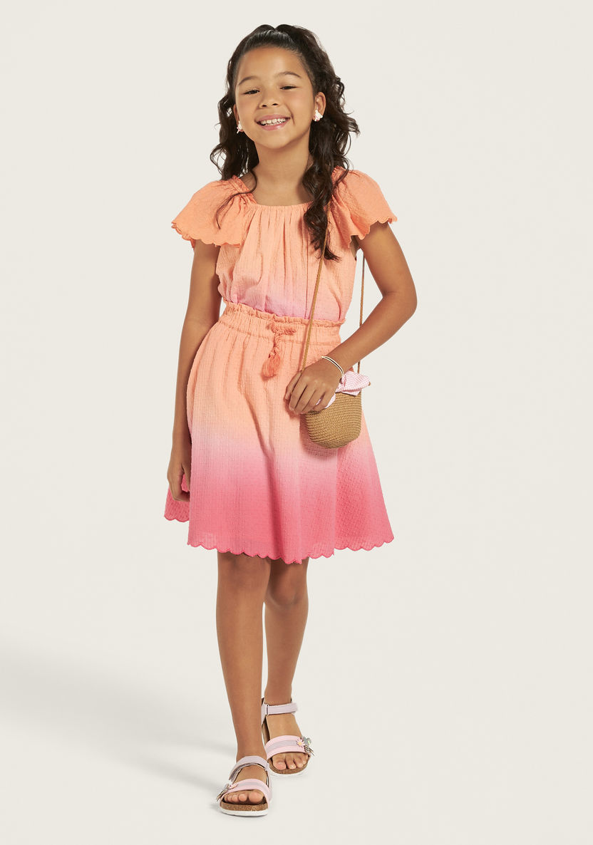 Juniors Ombre Skirt with Elasticated Waistband and Tassel Detail-Skirts-image-1