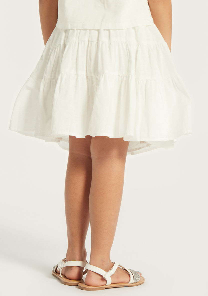 Juniors Solid Tiered Skirt-Skirts-image-3