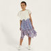 Juniors All-Over Print Asymmetric Skirt with Elasticised Waistband-Skirts-thumbnail-0