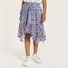 Juniors All-Over Print Asymmetric Skirt with Elasticised Waistband-Skirts-thumbnail-1