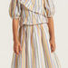 Juniors Striped Dress with Square Neck and Ruffle Detail-Dresses%2C Gowns and Frocks-thumbnailMobile-2