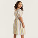 Juniors Striped Dress with Square Neck and Ruffle Detail-Dresses%2C Gowns and Frocks-thumbnailMobile-3