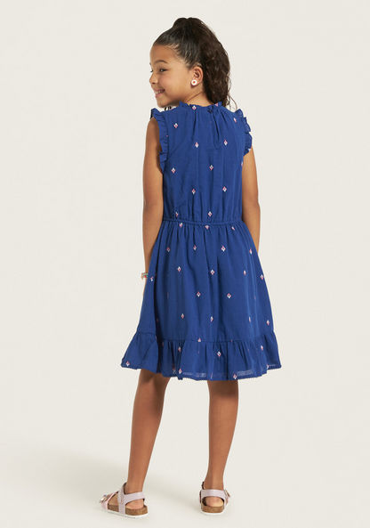 Juniors Ruffled Sleeveless Dress-Dresses%2C Gowns and Frocks-image-3
