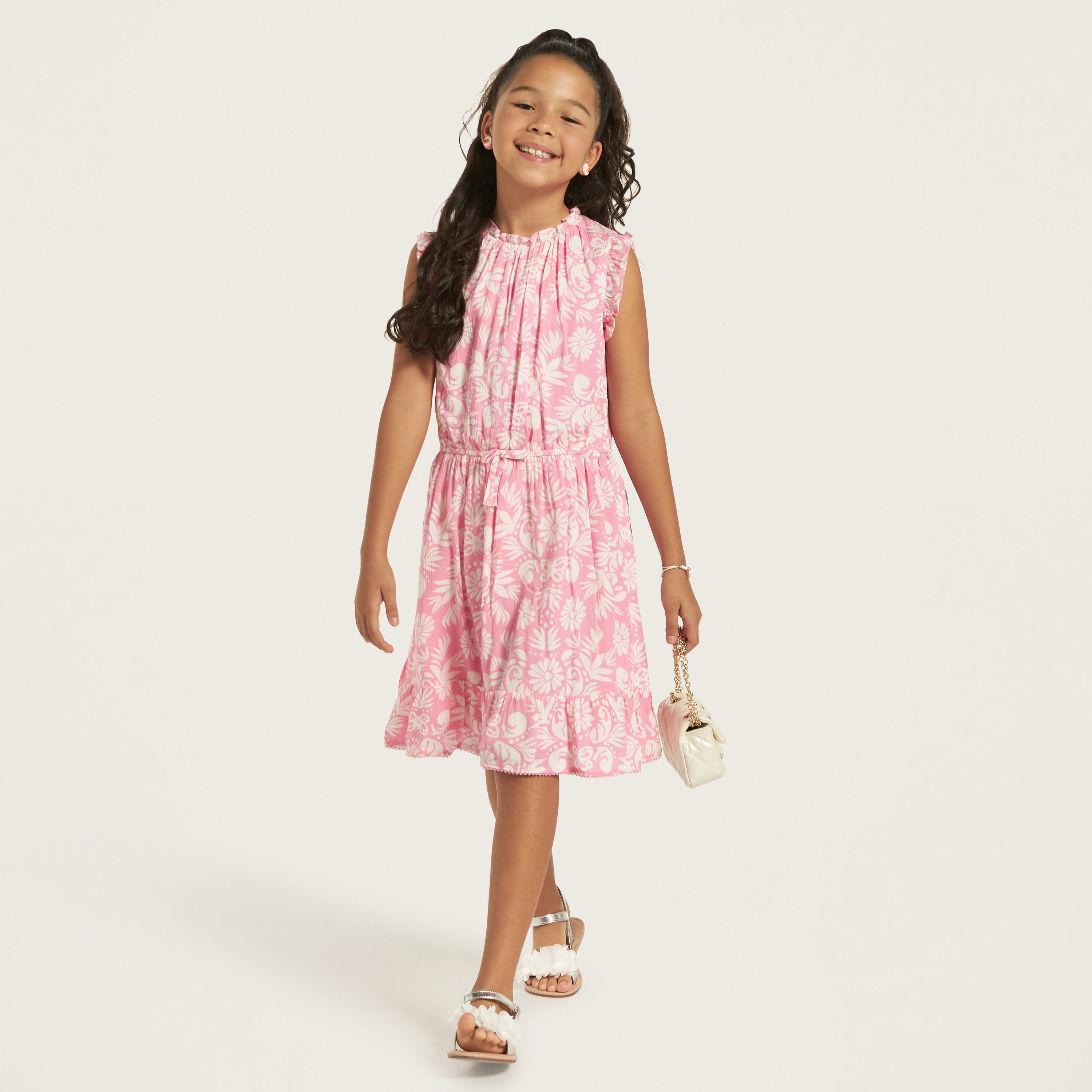 Juniors All-Over Floral Print Sleeveless Dress-girls-clothing-dressesandjumpsuits-image-1