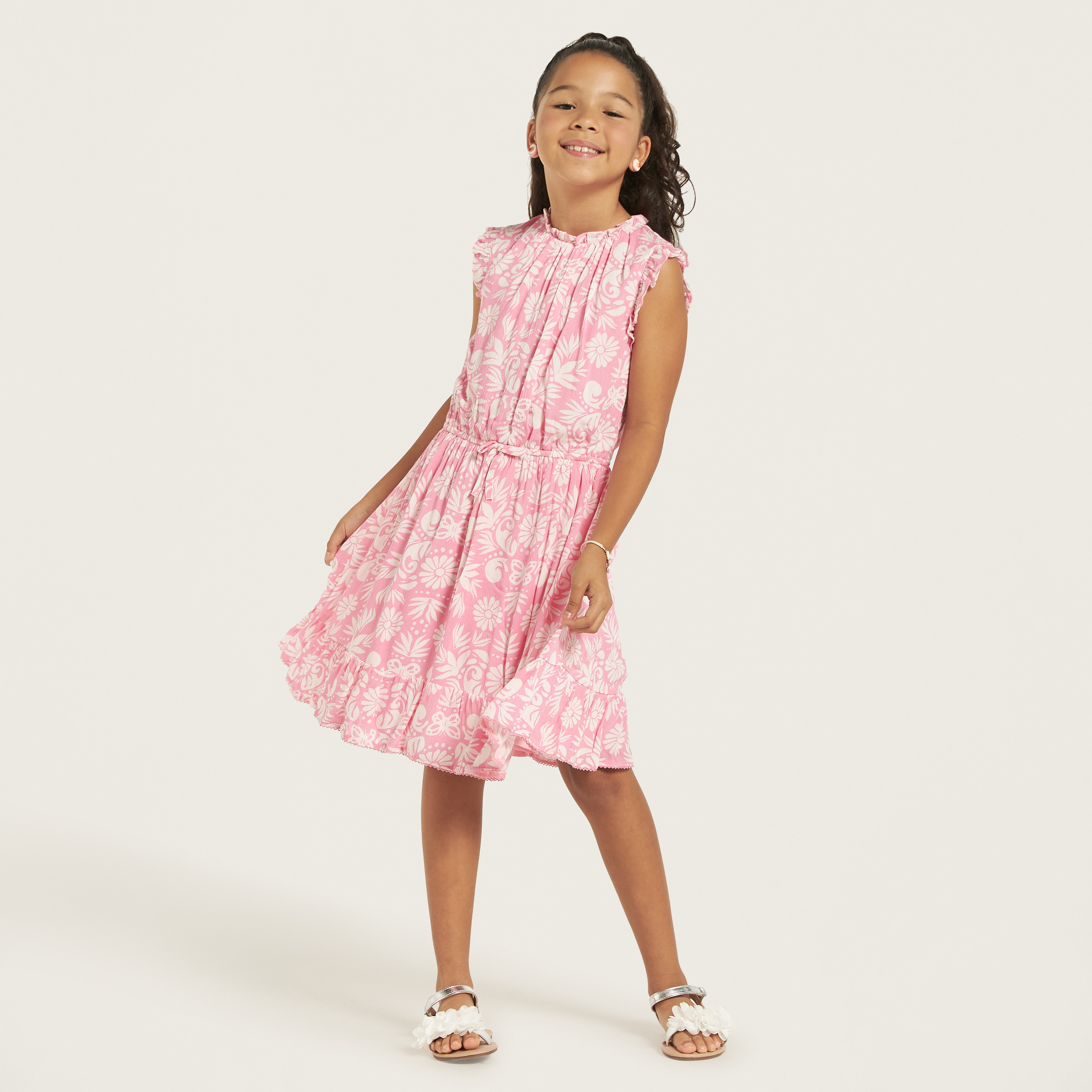 Juniors All-Over Floral Print Sleeveless Dress-girls-clothing-dressesandjumpsuits-image-2