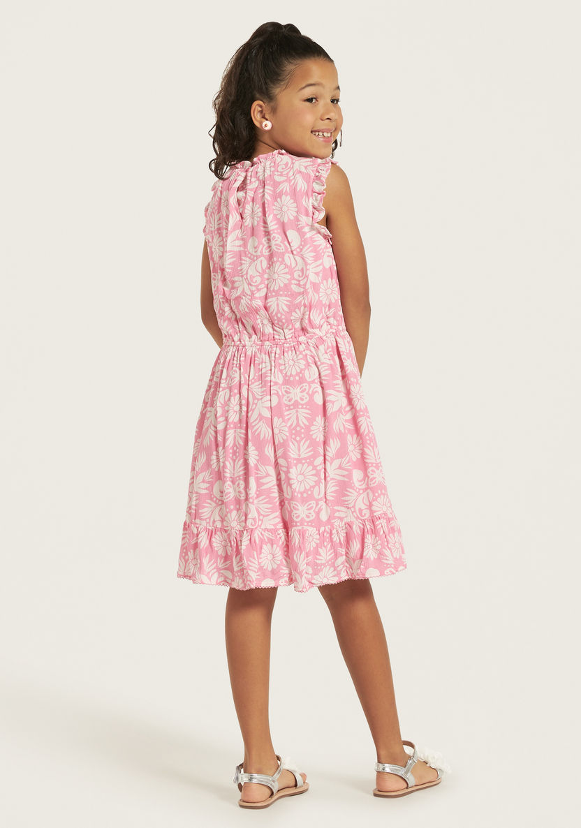 Juniors All-Over Floral Print Sleeveless Dress-Dresses, Gowns & Frocks-image-3
