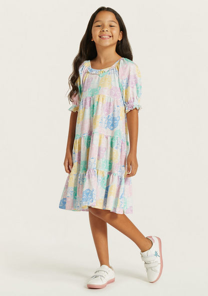 Juniors All-Over Print Dress with Ruffle Detail-Dresses%2C Gowns and Frocks-image-1
