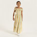 Juniors Striped Tiered Dress with Off Shoulder Detail-Dresses%2C Gowns and Frocks-thumbnail-0