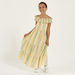 Juniors Striped Tiered Dress with Off Shoulder Detail-Dresses%2C Gowns and Frocks-thumbnailMobile-1